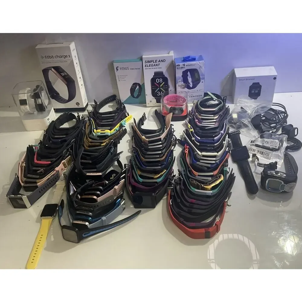 LOT OF 100 + Fitbit Watches Versa Charge Inspire Sense FOR PARTS and REPAIR